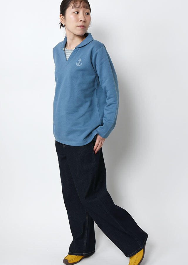 MUTAMARINE ダークブルー シャツ　裏起毛 MUTAMARINE ダークブルー シャツ 裏起毛 MUTAMARINE ダークブルー