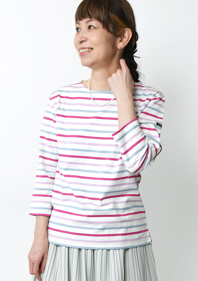 【2026春夏】【ポートランド】ボーダーボートネック七分袖【PL076204】【S11】