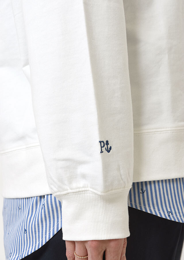 2026春夏】【ポートランド】刺繍入りミニ裏毛クルーネックプルオーバー