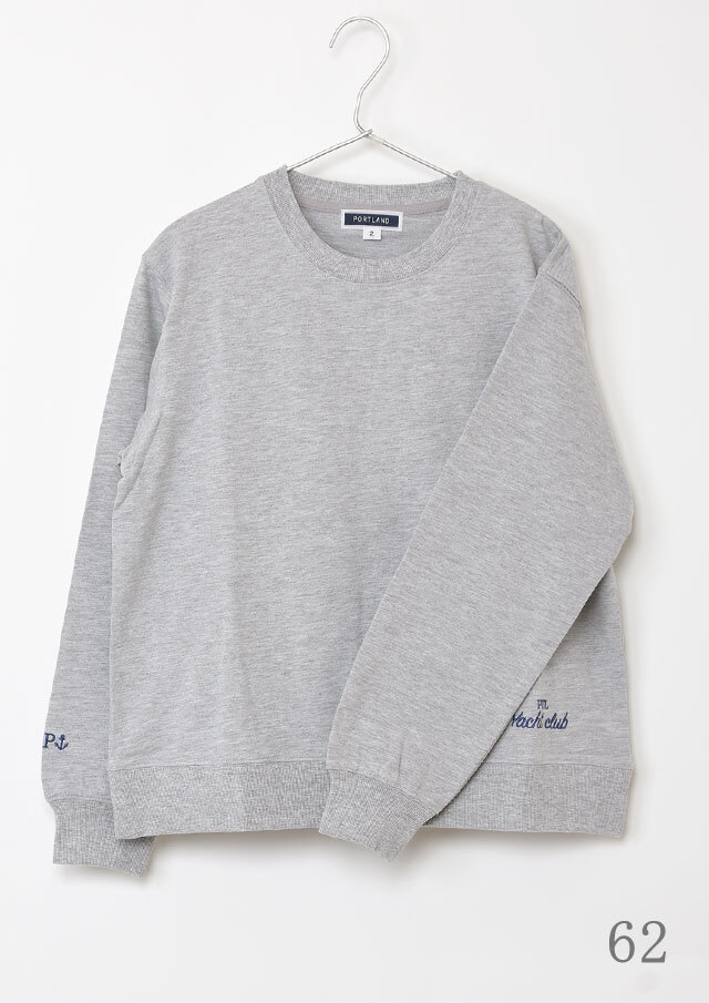 2026春夏】【ポートランド】刺繍入りミニ裏毛クルーネックプルオーバー