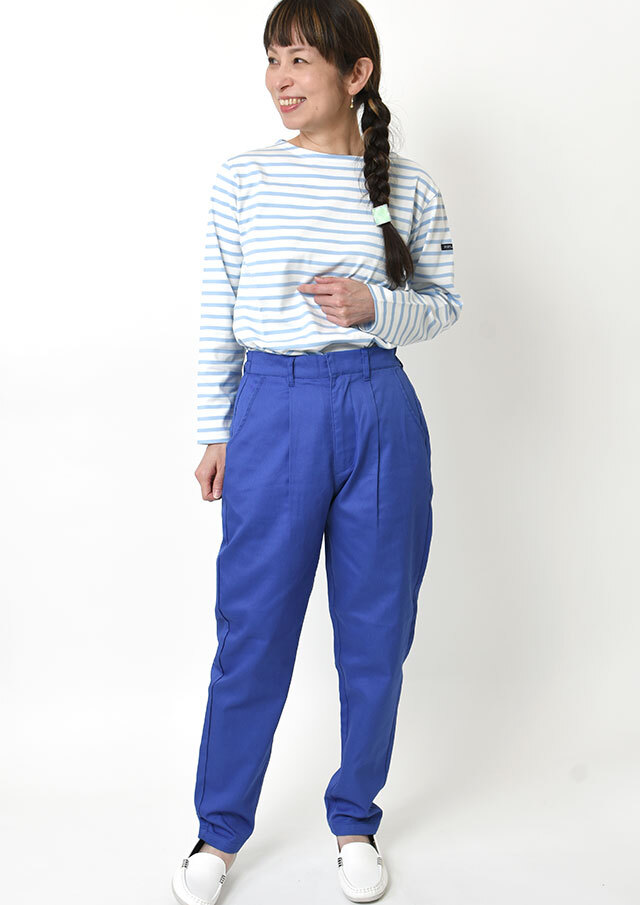 【ブルー】TCツイルテーパードパンツ <LADIES LINE> (LADIES) 2026春夏】【ポートランド】TCツイルチノテーパードパンツ【PL096301