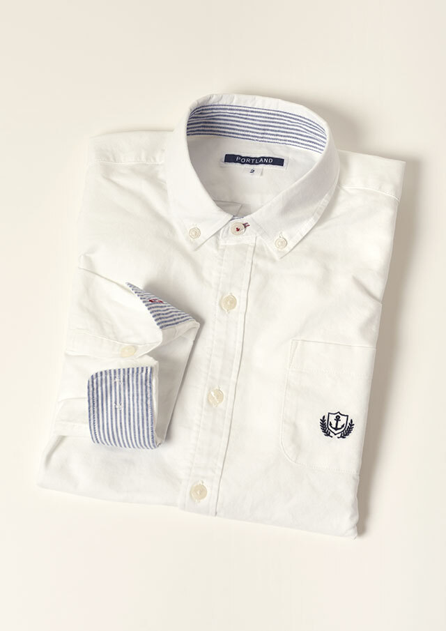 2024秋冬】【ポートランド】【22】オックス無地ミニボタンダウンシャツ