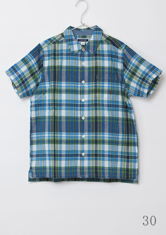 SALE!!【2025春夏】【ポートランド】マドラスチェックシャツ半袖【PL125405】【S12】