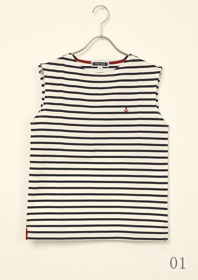 SALE!!【2025春夏】【ポートランド】ボーダーノースリーブカットソー【PL155205】【S12】