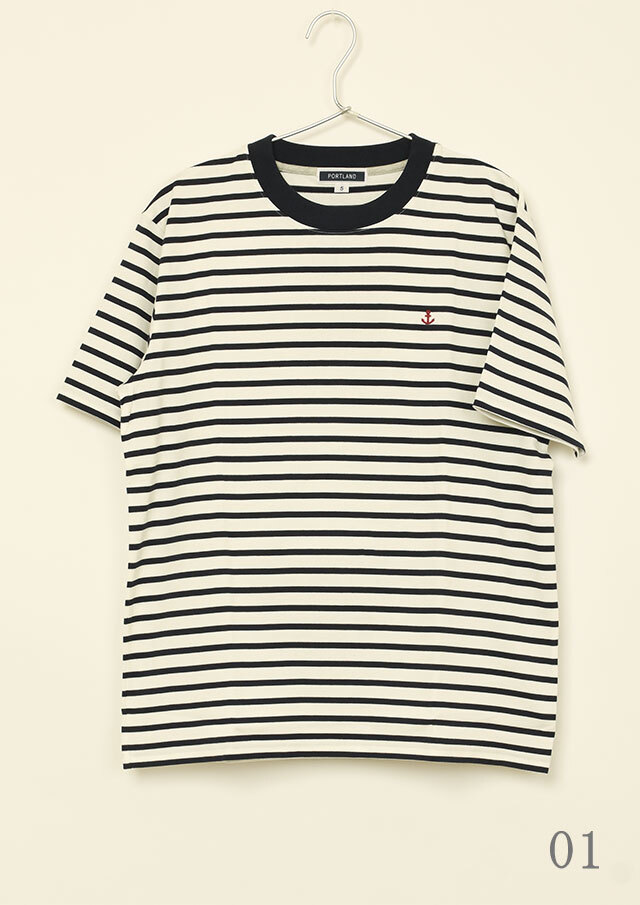 SALE!!【2025春夏】【ポートランド】ボーダークルーネックTシャツ半袖【メンズ】【PL155206】【S12】