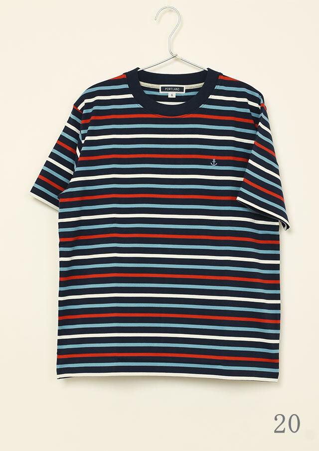 SALE!!【2025春夏】【ポートランド】ボーダークルーネックTシャツ半袖【メンズ】【PL155206】【S12】