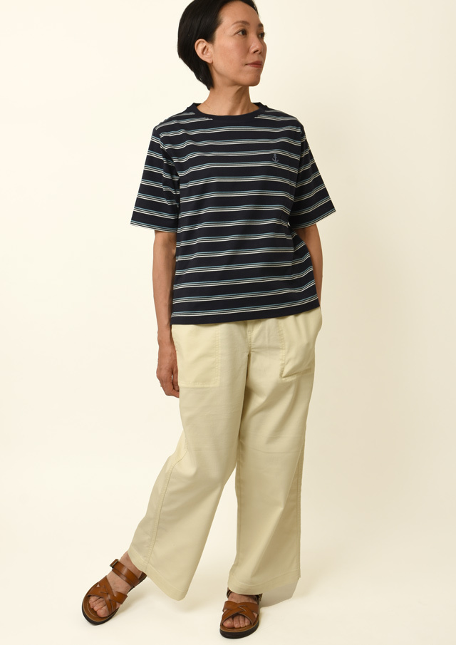 期間限定10%OFF!【2025春夏】【ポートランド】ボーダーTシャツ四分袖【PL155207】【S11】