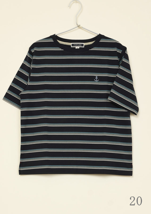 期間限定10%OFF!【2025春夏】【ポートランド】ボーダーTシャツ四分袖【PL155207】【S11】