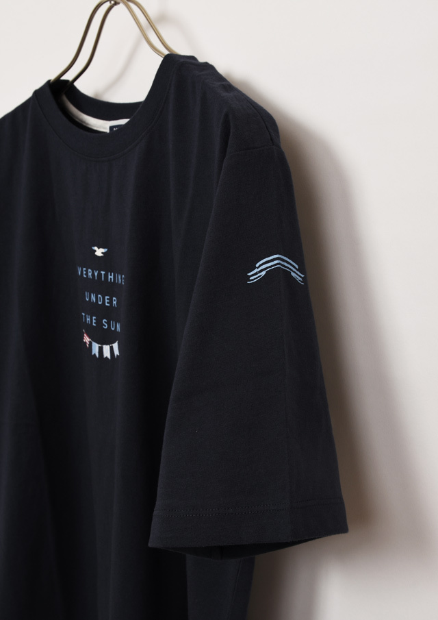 2025春夏】【ポートランド】ロゴ_フラッグプリントロング丈Tシャツ五分