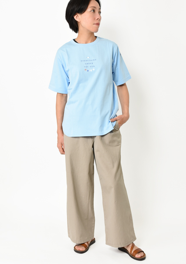 2025春夏】【ポートランド】ロゴ_フラッグプリントロング丈Tシャツ五分