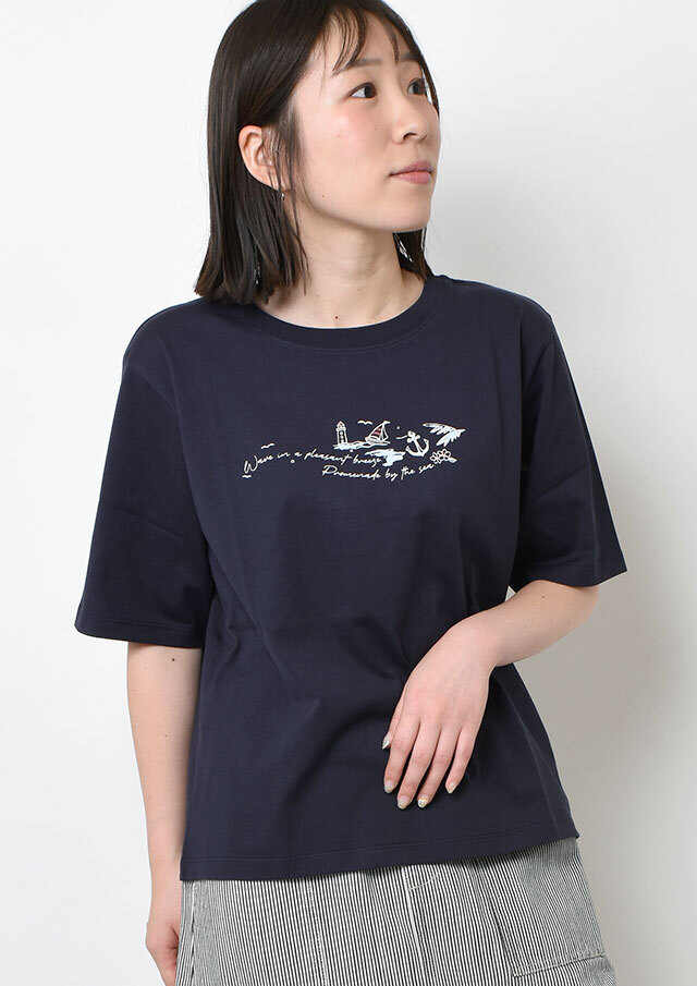期間限定10%OFF!【2025春夏】【ポートランド】WAVEプリントTシャツ【PL155261】【S12】