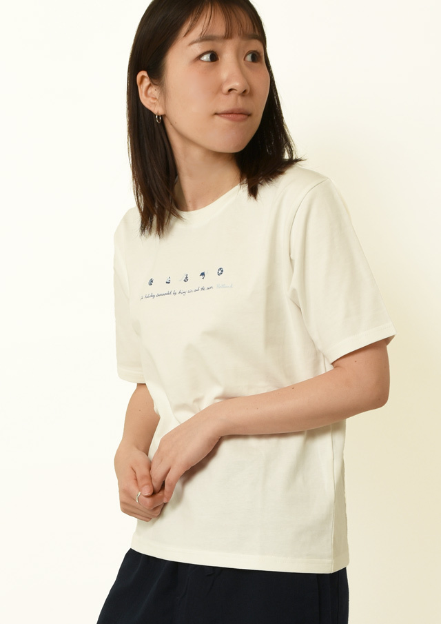 期間限定10%OFF!【2025春夏】【ポートランド】ミニマリンモチーフTシャツ【PL155409】【S12】