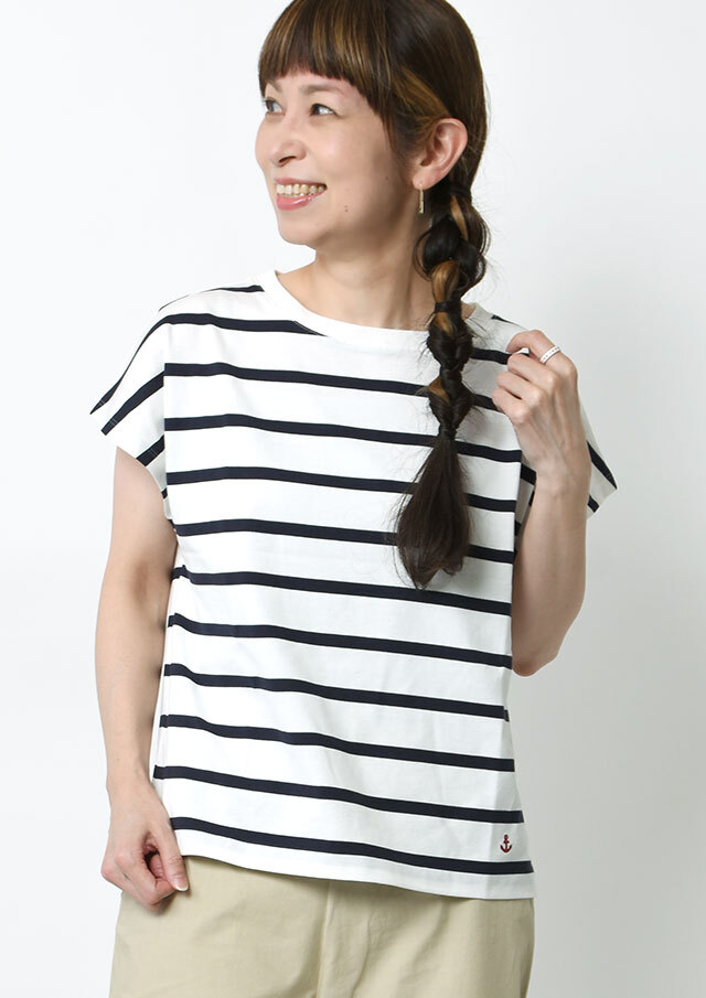 【2026春夏】【ポートランド】ボーダーフレンチスリーブカットソー【PL156203】【S12】
