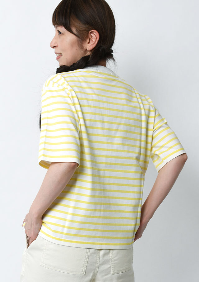2026春夏】【ポートランド】ボーダークルーネックTシャツ五分袖