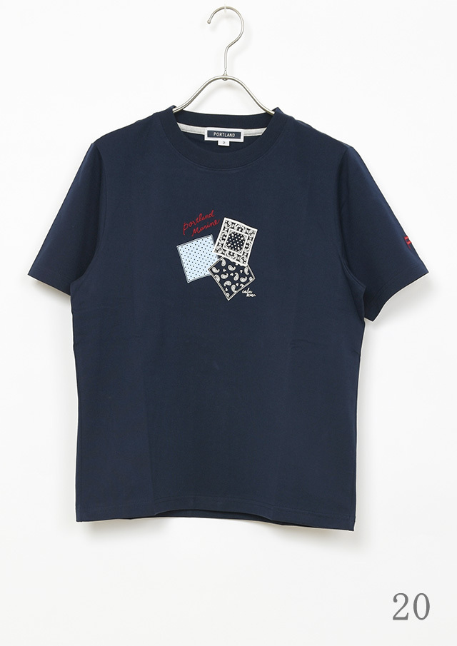 しめ　Tシャツ 2026春夏】【ポートランド】バンダナプリントTシャツ【PL156251】【S12】