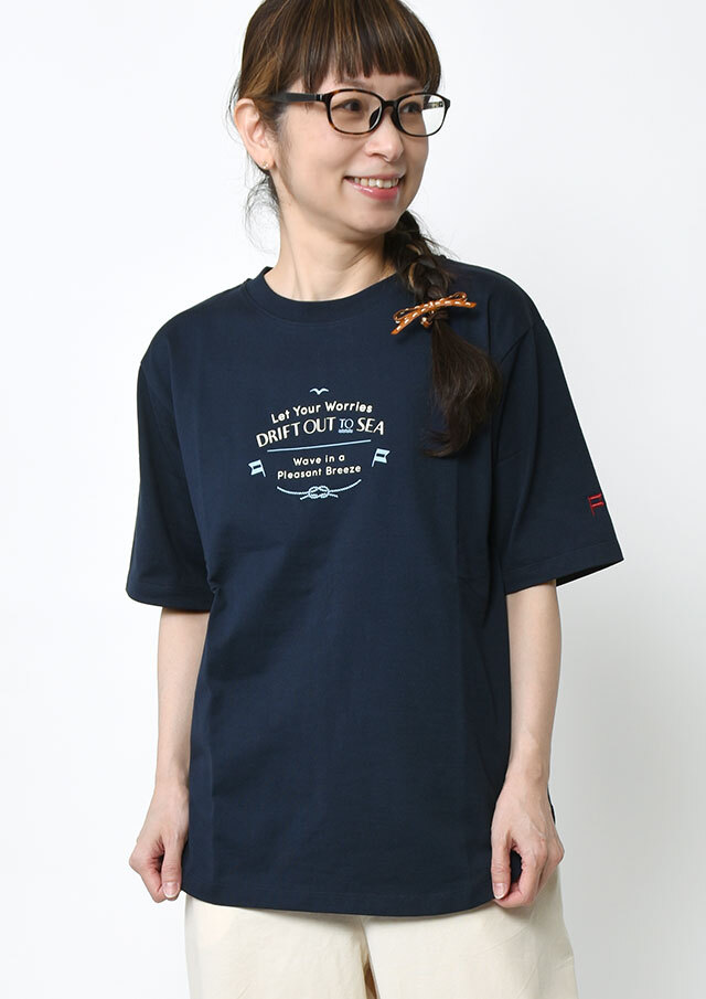 【2026春夏】【ポートランド】ロゴプリントロング丈Tシャツ五分袖【PL156253】【S12】