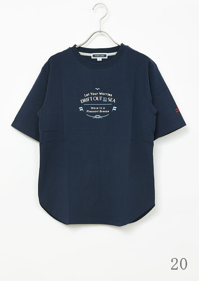 2026春夏】【ポートランド】ロゴプリントロング丈Tシャツ五分袖