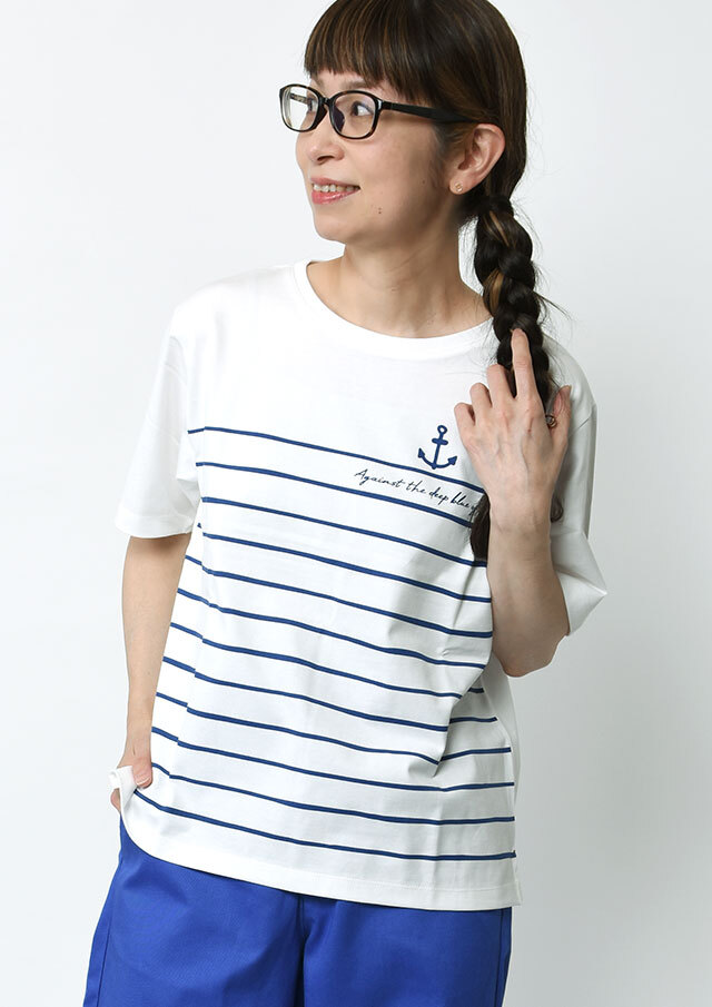 【2026春夏】【ポートランド】パネルボーダープリントTシャツ【PL156254】【S12】