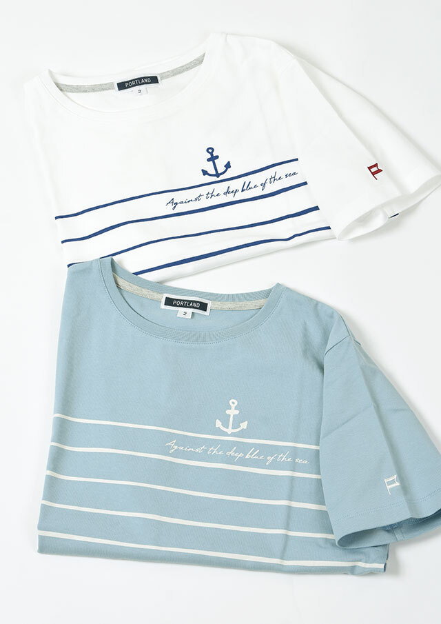 2026春夏】【ポートランド】パネルボーダープリントTシャツ【PL156254