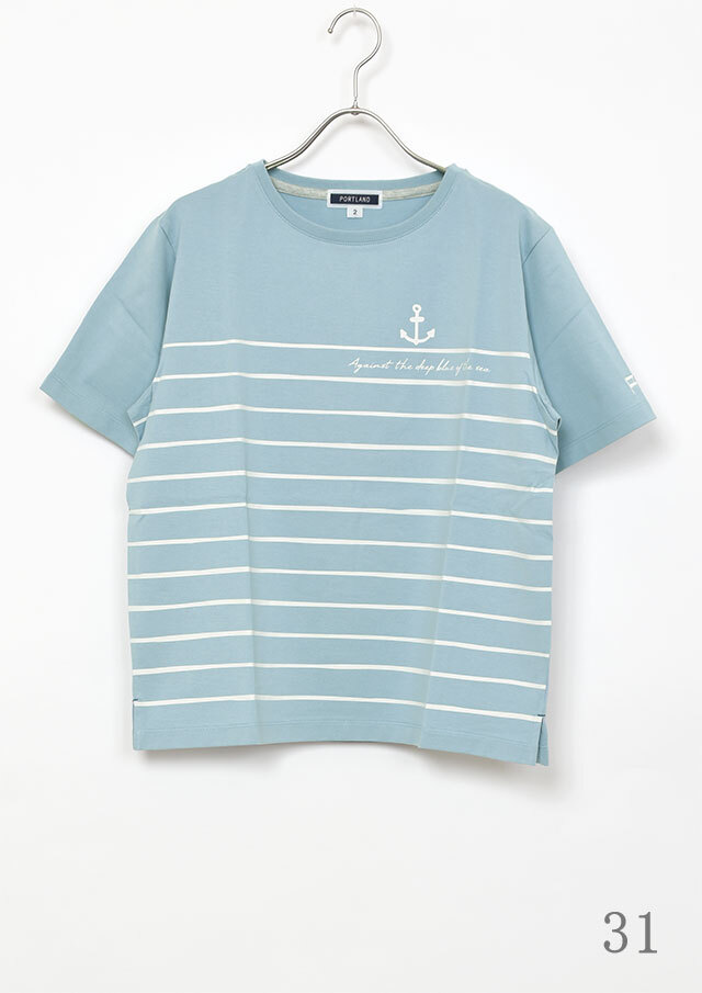 【2026春夏】【ポートランド】パネルボーダープリントTシャツ【PL156254】【S12】