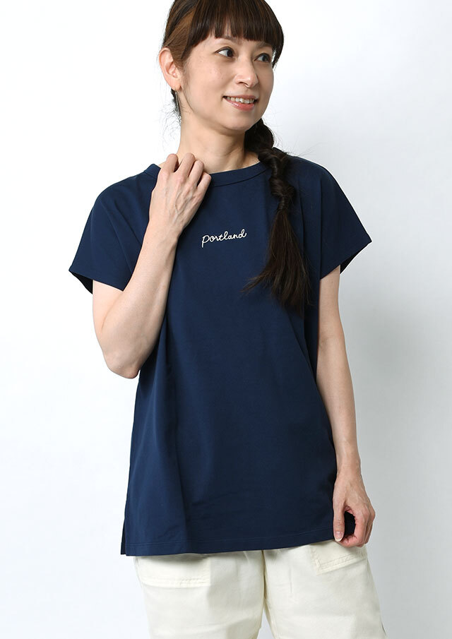 【2026春夏】【ポートランド】ロング丈フレンチスリーブTシャツ【PL156303】【S12】
