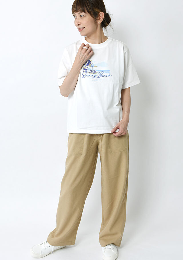 2026春夏】【ポートランド】ビーチプリントTシャツ【PL156401】【S12】