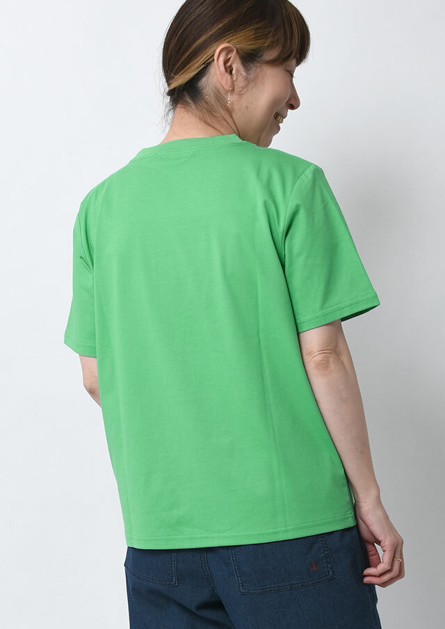2026春夏】【ポートランド】TC接触冷感_フラワー刺繍＆ロゴプリントT