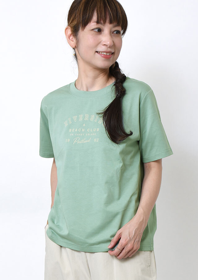 【2026春夏】【ポートランド】接触冷感_アーチロゴプリントクルーネックTシャツ【PL156409】【S12】
