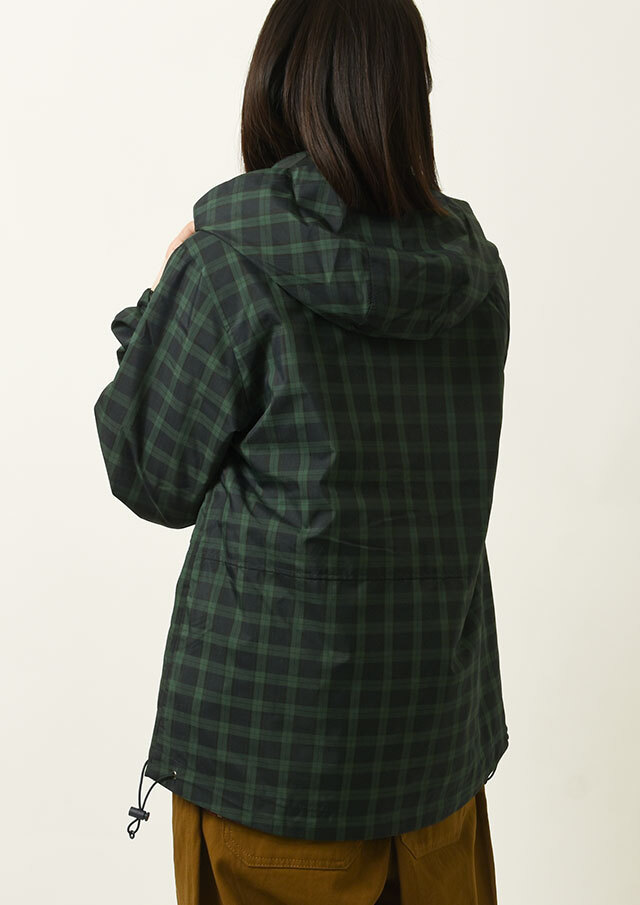 2024秋冬】【ポートランド】撥水加工ブラックウォッチフード着脱