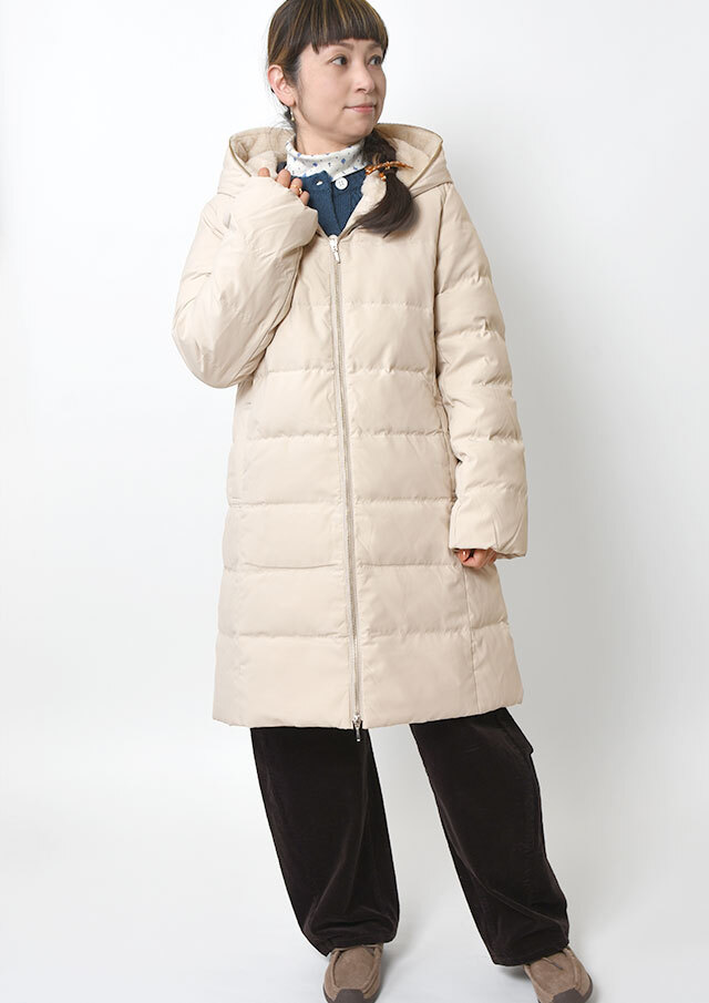 2025秋冬】【ポートランド】フード裏エコファーダウンコート【PR4