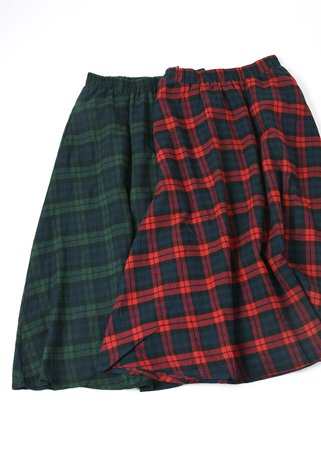 2025秋冬】【ポートランド】薄起毛タータンチェックスカート【PS3