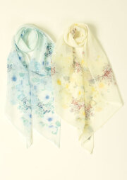 SALE!!【2025春夏】【66】ペールフラワー剣先ストール【22612】【Selection】【Demainilferajour】【S11】