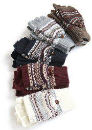 【2025秋冬】【66】ジャカードミトン手袋【2402】【Selection】【MOMY_COLLECTIONS】【S22】