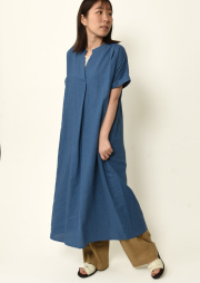 期間限定10%OFF!【2025春夏】【ブルーライフ】リネン無地ワンピース【B-U-337】【S12】
