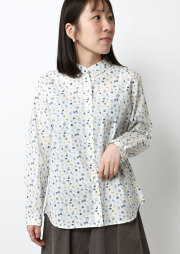 インポートブラウス 大きいサイズ》シャドーボーダーボウタイブラウス