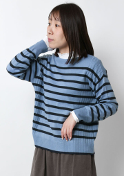 【2025秋冬】【ブルーライフ】ボーダープルオーバーニット【BL065602】【S22】