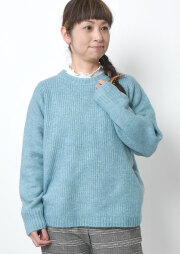 【2025秋冬】【ブルーライフ】片畦編み裾ラウンドニットプルオーバー【BL065608】【S22】