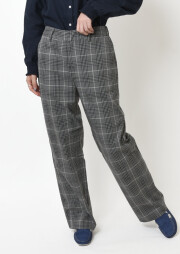 【2025秋冬】【ブルーライフ】裏起毛チェックストレートパンツ【BL095601】【S22】