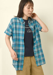 期間限定10%OFF!【2025春夏】【ポートランド】マドラスチェックチュニック半袖【PL055412】【S12】