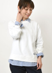 【2026春夏】【ポートランド】刺繍入りミニ裏毛クルーネックプルオーバー【PL076305】【S11】