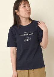 期間限定10%OFF!【2025春夏】【ポートランド】SEASIDEBLUEプリントTシャツ【PL155408】【S12】