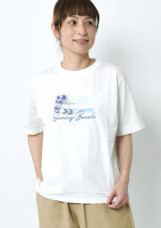 【2026春夏】【ポートランド】ビーチプリントTシャツ【PL156401】【S12】
