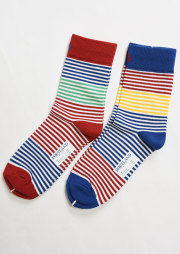 【2023】【ポートランド】切替ボーダー柄ソックス【PLS-12】【返品不可】