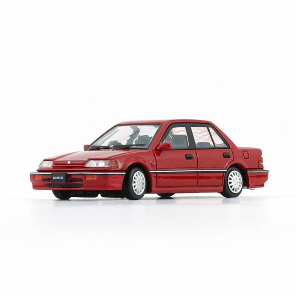 ホビージャパン　Civic 1/64ミニカー 2台セット BM CREATIONS 1/64 ホンダ シビック EF2 1991 レッド 右ハンドル