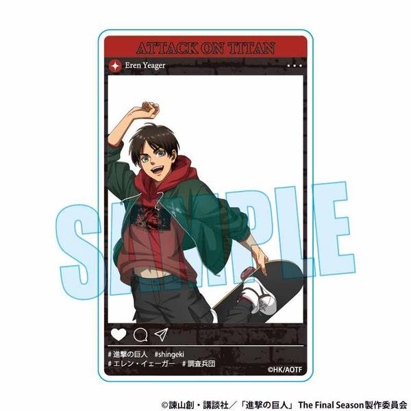 【1月予約】進撃の巨人 アクリルカード エレン・イェーガー スケーターver. キャラグッズ 4522776273885