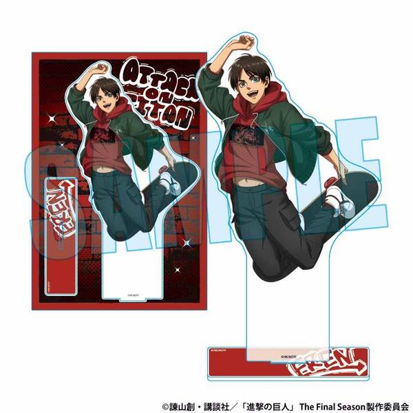 【1月予約】進撃の巨人 MEGAアクリルスタンド エレン・イェーガー スケーターver. キャラグッズ 4522776652468