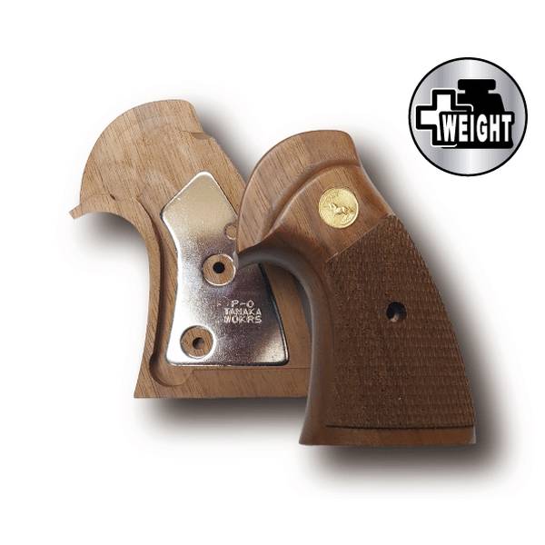 新品 タナカ　純正　コルトパイソン用　オーバーサイズ 木製グリップ＋Weight タナカ +Weight グリップシリーズ パイソン ウォールナット・オーバー
