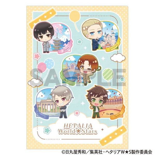 未使用新品　ヘタリア　原画クリアファイル15種コンプリートセット　限定希少品 ヘタリア World☆Stars シングルクリアファイル イエロー ちまに