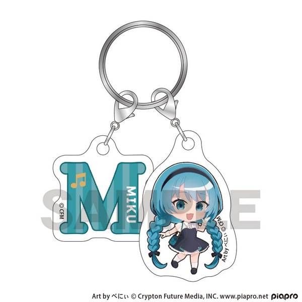【3月予約】初音ミク ちび2連イニシャルキーチェーン 初音ミク クラシカルレトロミニキャラ キャラグッズ 4550451382201