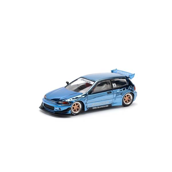 【1月予約】POP RACE 1/64 ホンダ パンデム シビック EG6 ブルークロム 完成品ミニカー PR640206